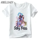 Популярная забавная футболка для мальчиков и девочек с героями мультфильма Игра Салли детские летние топы с короткими рукавами, повседневная детская футболка ooo5275