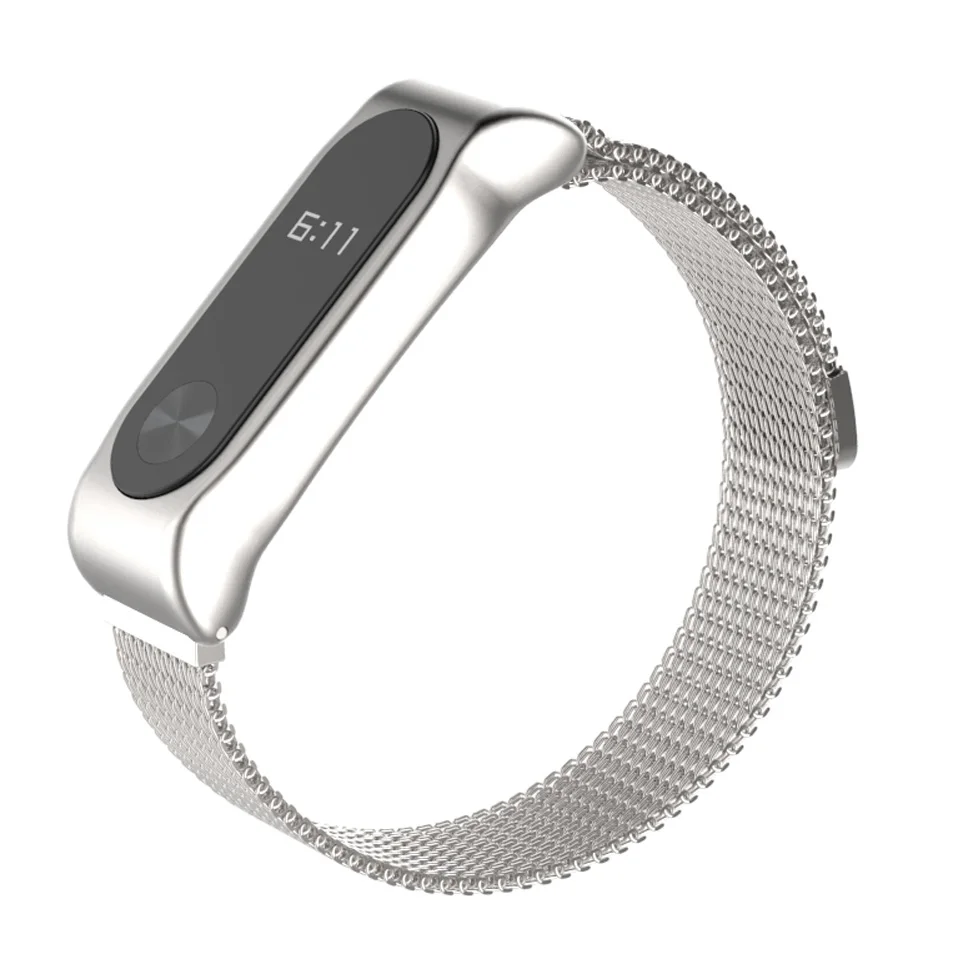 Для mi Band 2, ремешок, браслет для Xiaomi mi, 2, ремешок на запястье, mi Band 2, умный ремешок, mi Band 2, браслет, магнит, металл