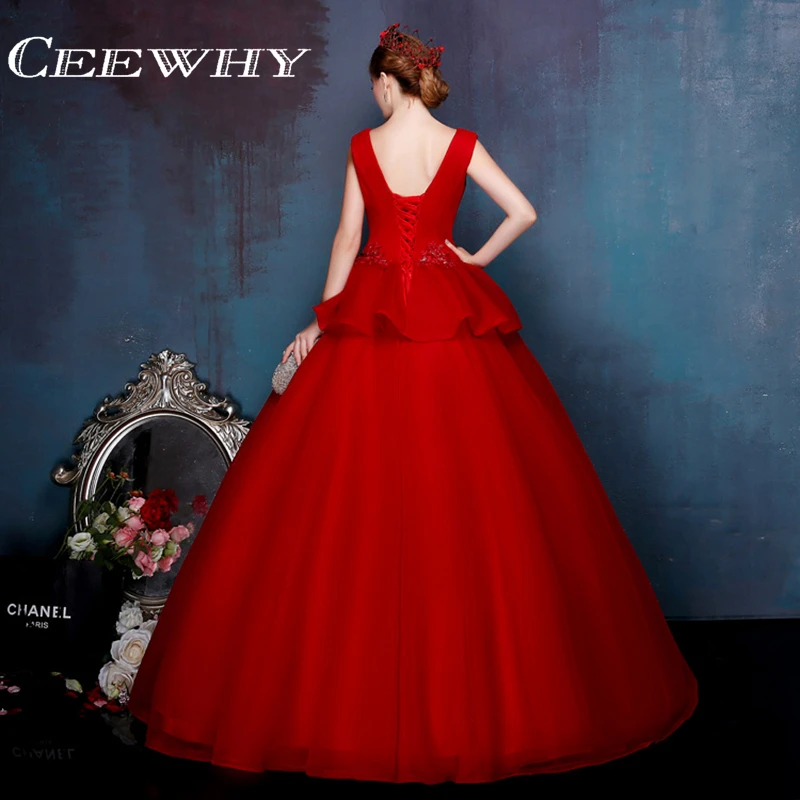 CEEWHY Sexy V-Neck Long Tulle Dress Elegant Plus Size Evening Moroccan Kaftan Embroidery Formal Prom Robe de Soiree | Свадьбы и