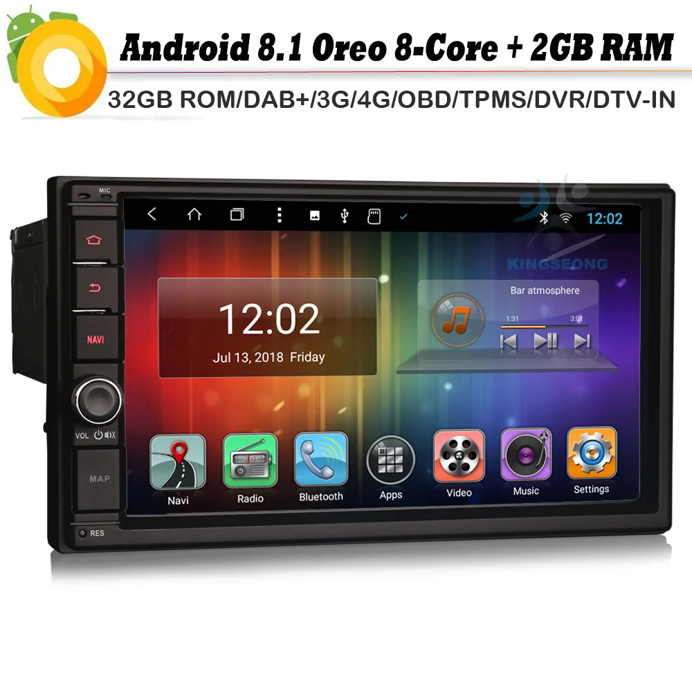 Автомагнитола Doppio din Android 8 1 Восьмиядерный DAB + Автомобильный радиоплеер GPS СБ Navi 4G