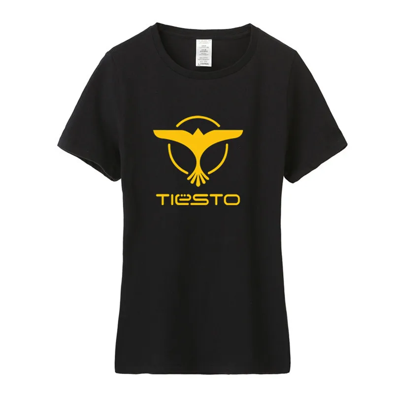 Летние Tiesto футболка для женщин и девочек Костюмы топы хлопок короткий рукав DJ