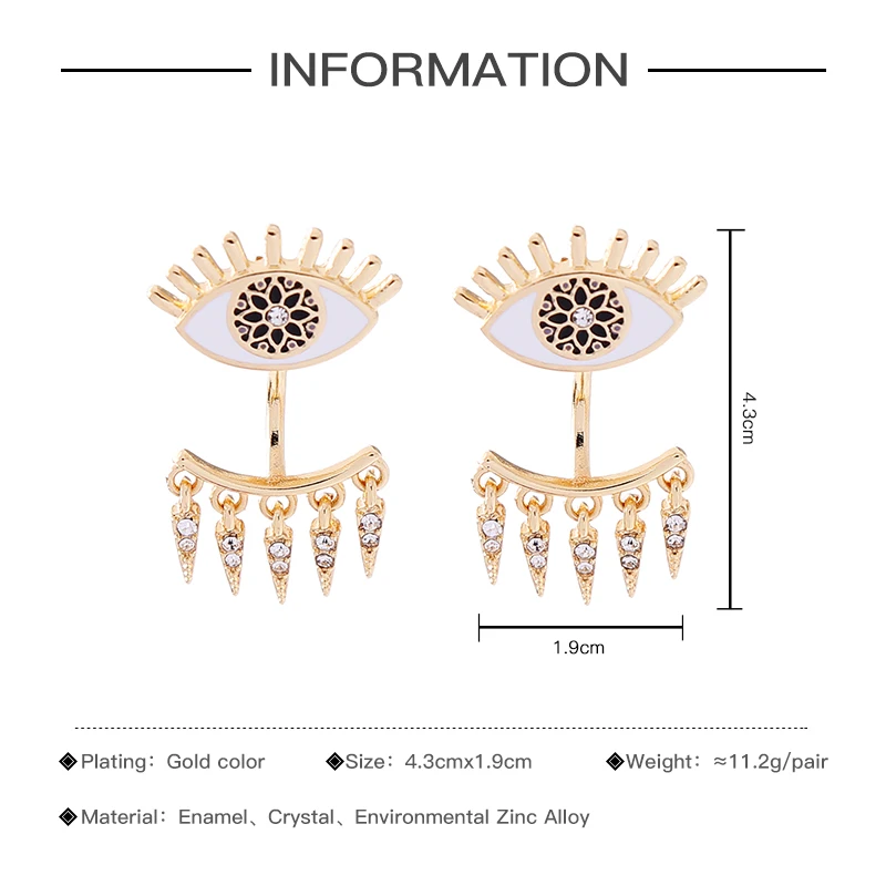 KISS ME Cute &amp Chic Enamel Eye Earrings Personalized Convertible Double Side Korean Fashion Accessories | Украшения и