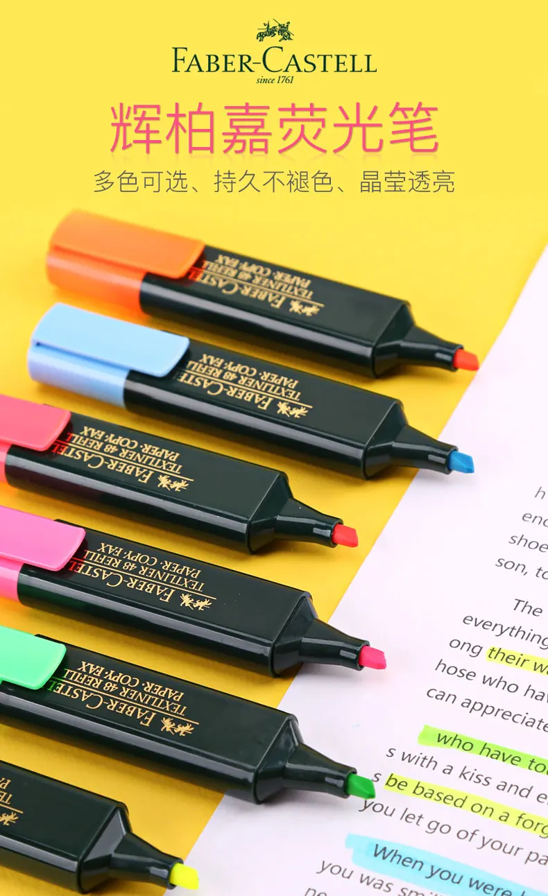 Faber Castell текстлайнер маркеры, фломастер, ручка Скрапбукинг косой фетровый наконечник цветная ручка флуоресцентные школьные маркеры товары для рукоделия