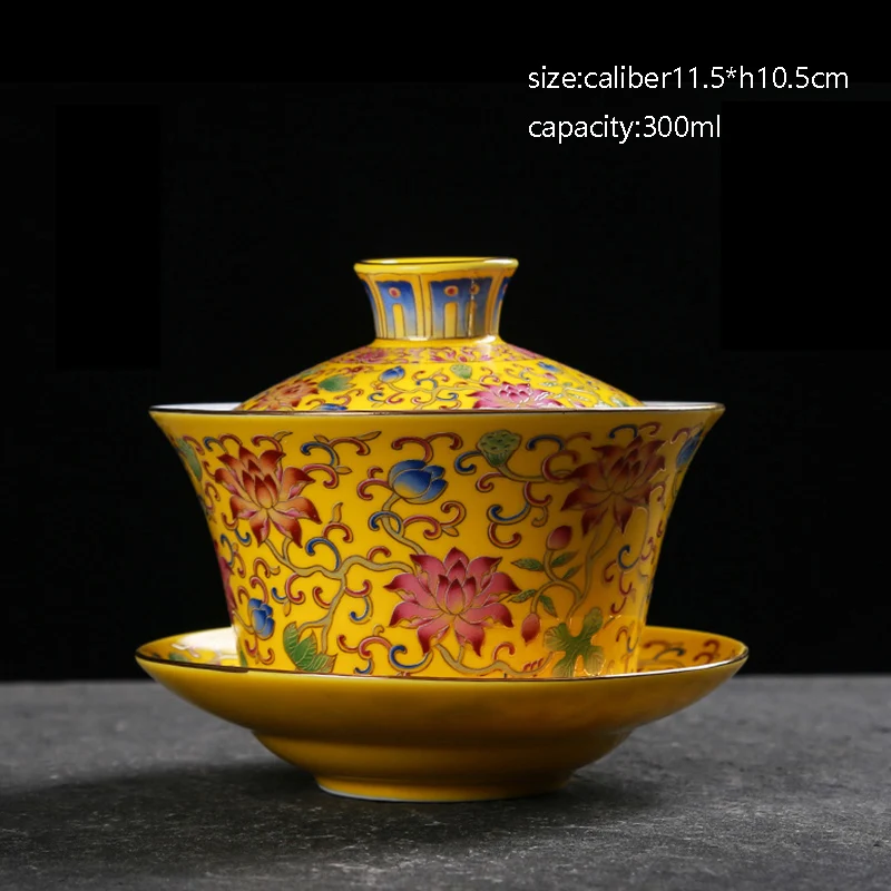 Цзиндэчжэнь винтажный узор керамический фарфор Gaiwan китайский кунг-фу Крышка