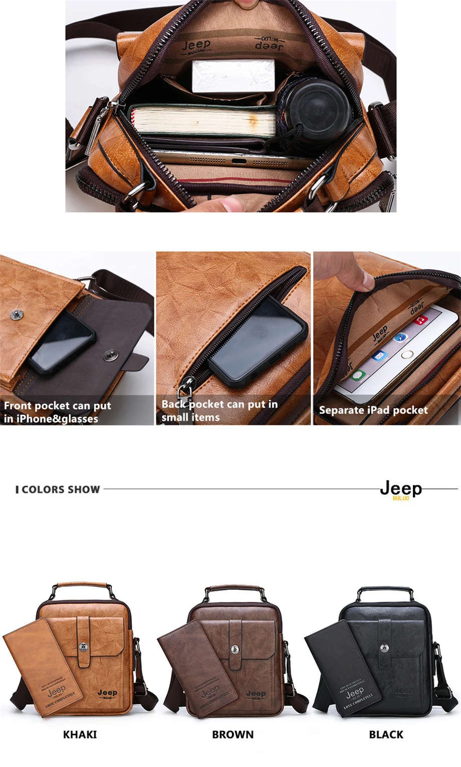 Мужская модная сумка из спилка jeep buluo, оранжевая сумка для документов, заплечная сумка для путешествий, дорожная сумка на плечевом ремне, все сезоны
