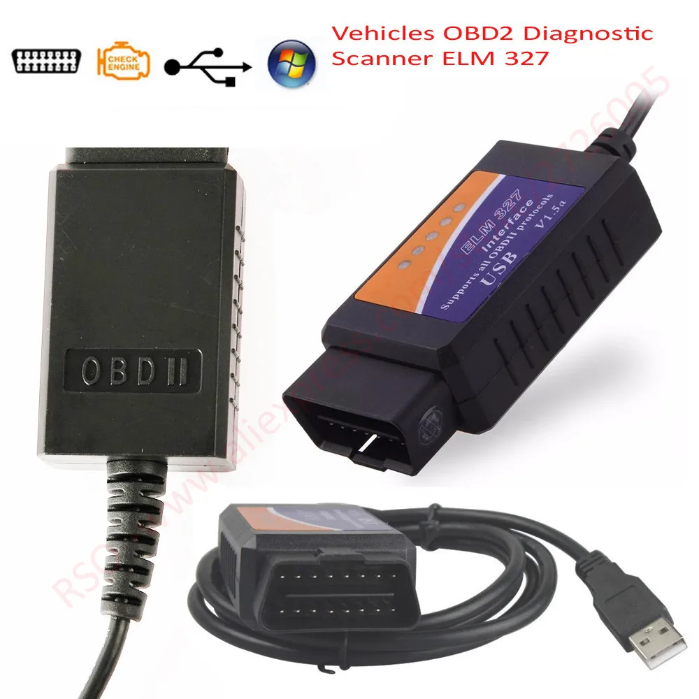Супер ELM327 USB кабели Адаптер для большинства OBD2 транспортных средств OBD2 диагностический сканер elm 327 в 1,5 bluetooth OBD2 сканирование