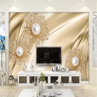 beibehang custom photo wallpaper mural wall sticker european style golden pearl jewelry background wall papel de parede 3d