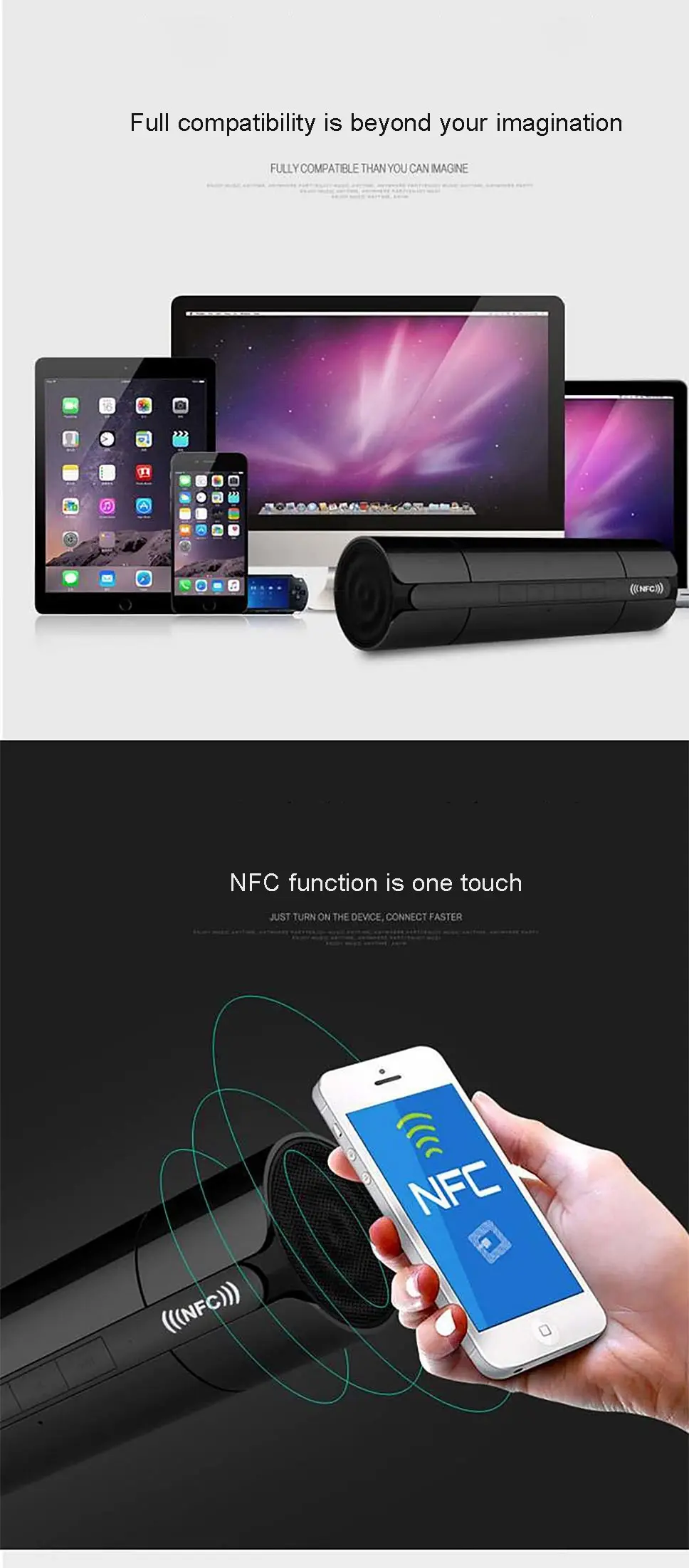 Многофункциональный портативный KR8800 беспроводной Bluetooth NFC динамик стерео музыкальный плеер с светодиодный экран fm-радио