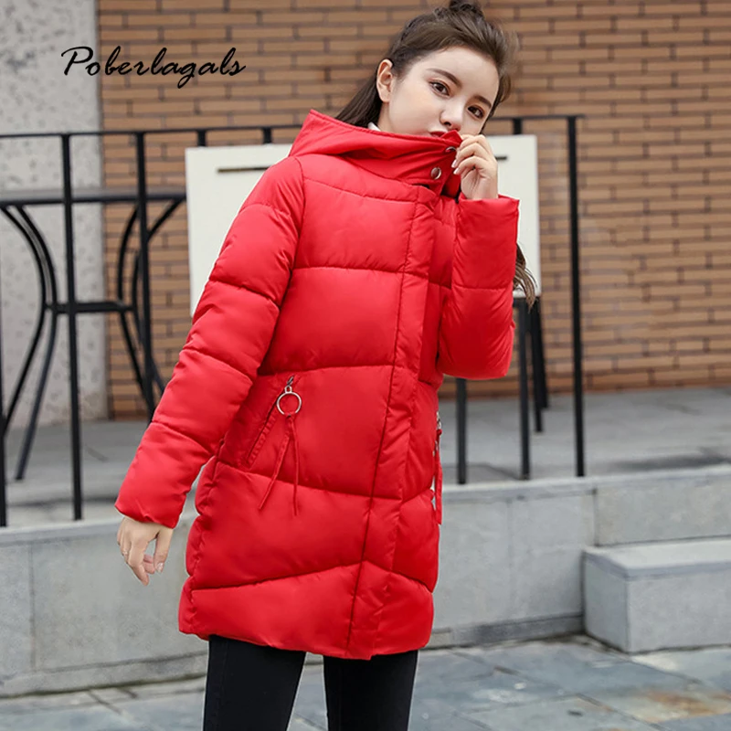 Зимняя куртка парка 2019 Женская Корейская с хлопковой подкладкой дикого цвета