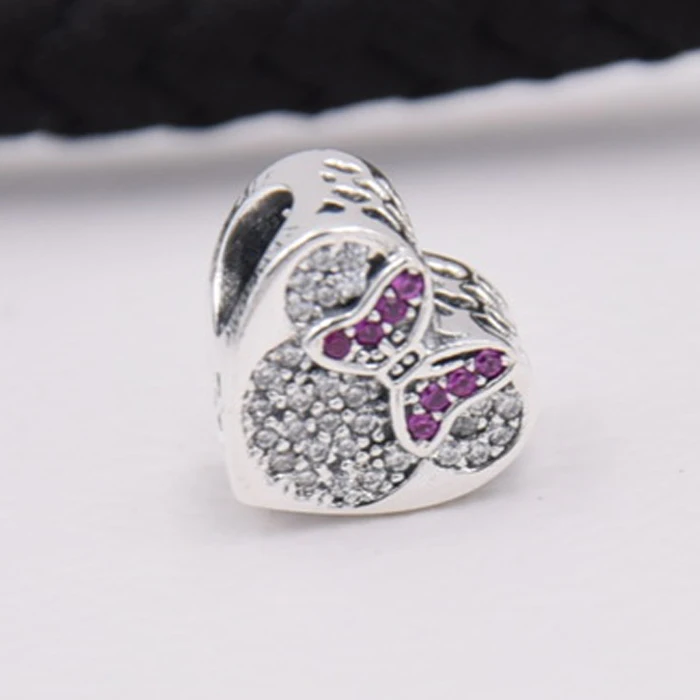 100% 925 Sterling Silver Mickey & Minnie True Love Charm Beads Fit Original Vacanza Bracelet Pendant Authentic DIY Jewelry | Украшения и