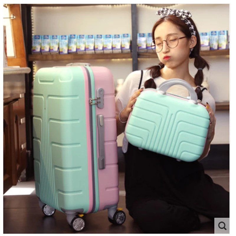 2019 Универсальный чемодан на колесиках Женский багажный чемодан-интернат
