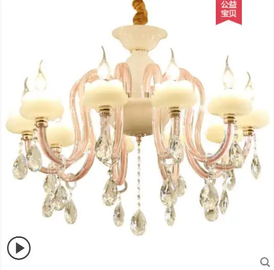 

European crystal chandelier Romantic candle Princess room bedroom Lamp