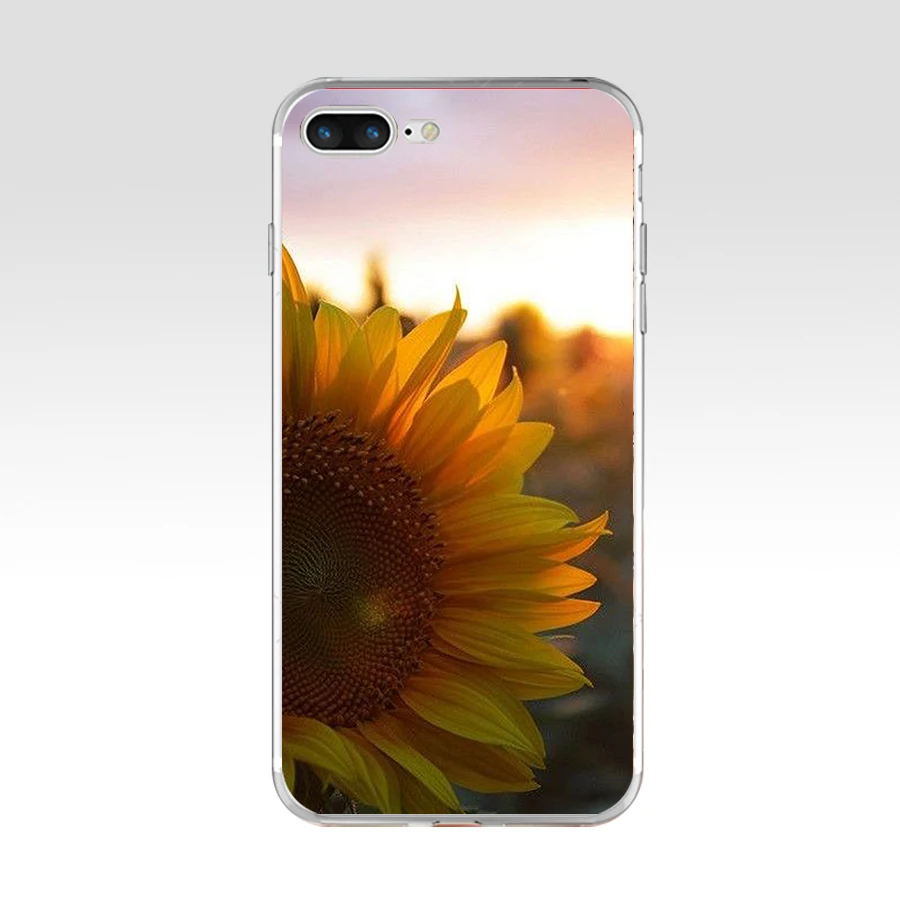 268SD Мягкий силиконовый чехол из ТПУ с подсолнухами и цветами для Apple iPhone 6 6s 7 8 plus