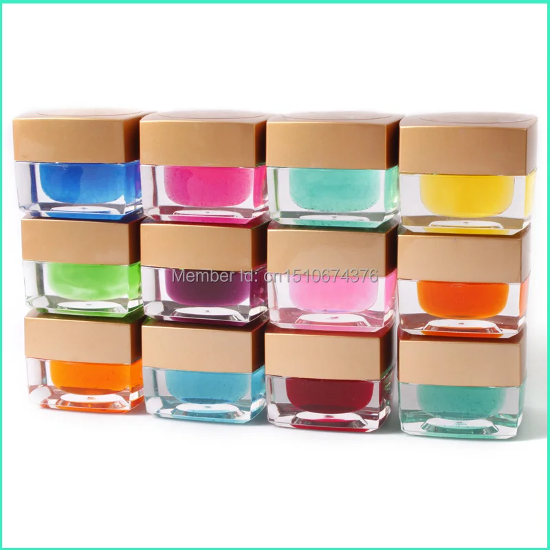 3D 12 Цветов сплошная Глазурь УФ гель для ногтей искусство лампа ручка рисования