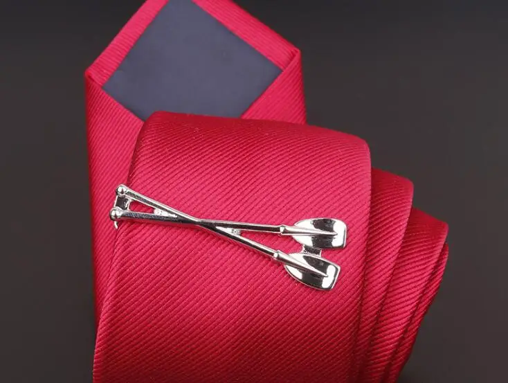 10 шт./лот золото/серебро весло весла Зажимы для галстука отпорный шест Весло