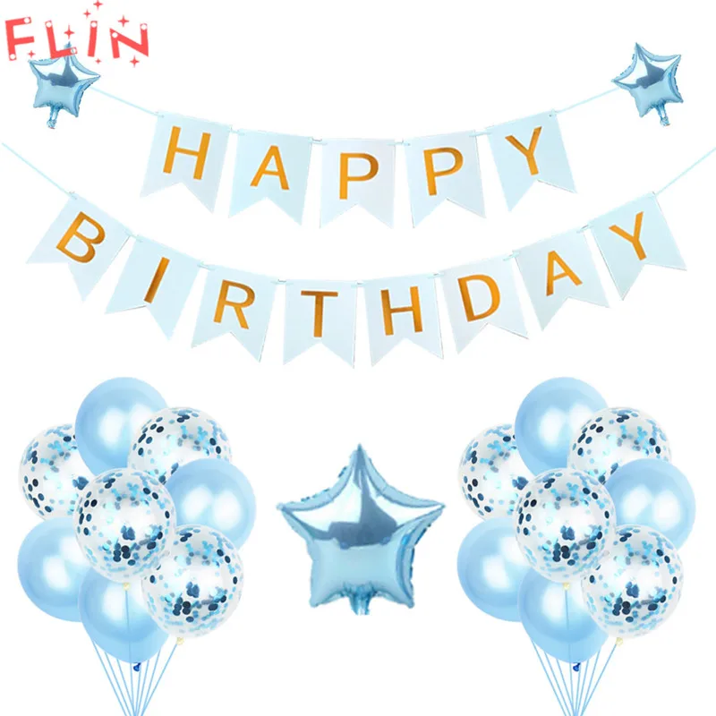 1 комплект конфетти надувной шар счастливый установлен на день рождения письмо