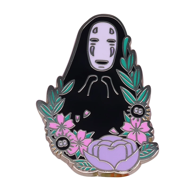 Нет лица и сажи спрайт брошь цветочное искусство значок милый Ghibli pin Spirited Away аниме