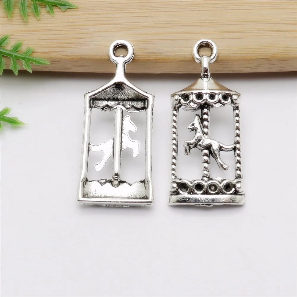 

Wholessale 48pcs/lot Vintage Silver Horse Charms fit DIY Bracelet Pendants Jewelry Making Jewelry Findings