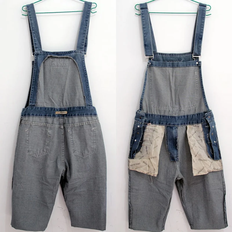 2017 летние мужские джинсовые шорты комбинезоны винтажный потертый джинсовый