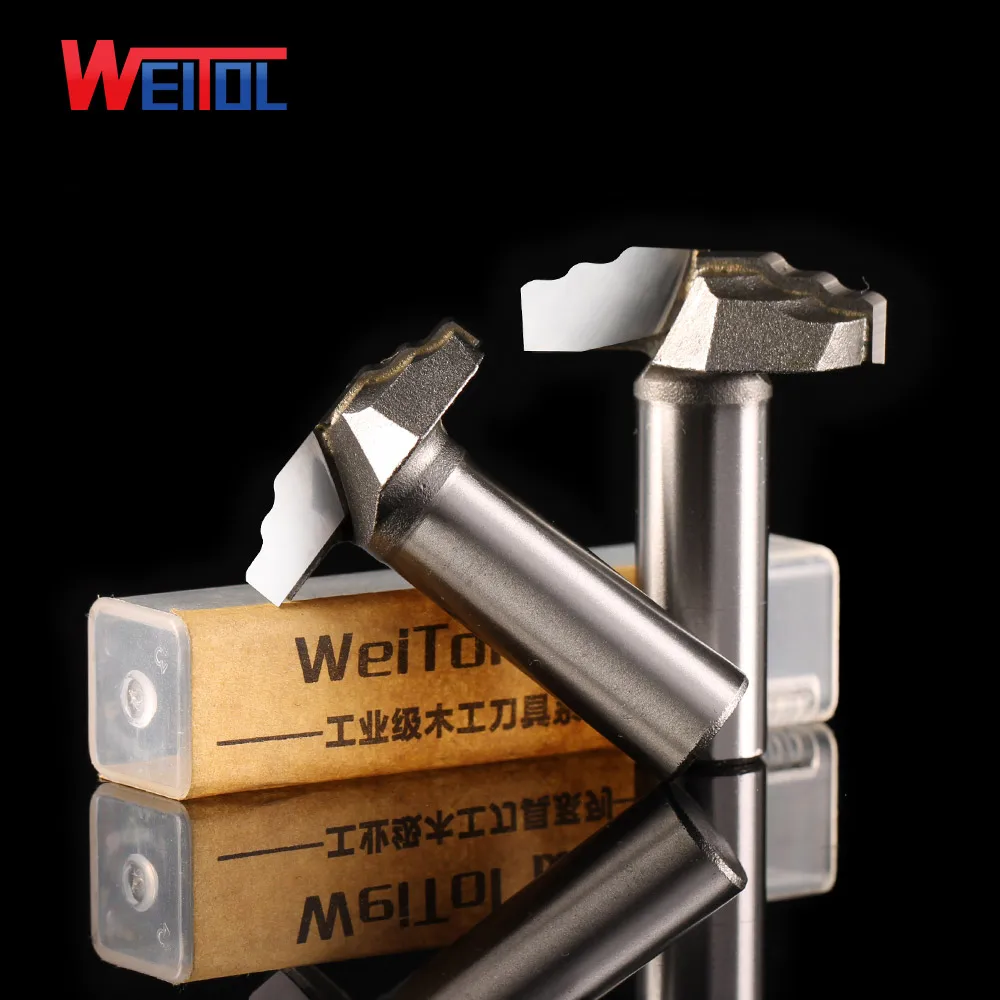 

Weitol 1 шт. 1/2 дюйма, резак для деревообработки, двойная фреза для отделки кромки, бита для древесины, карбид, ламинированная линейная резьба по ...