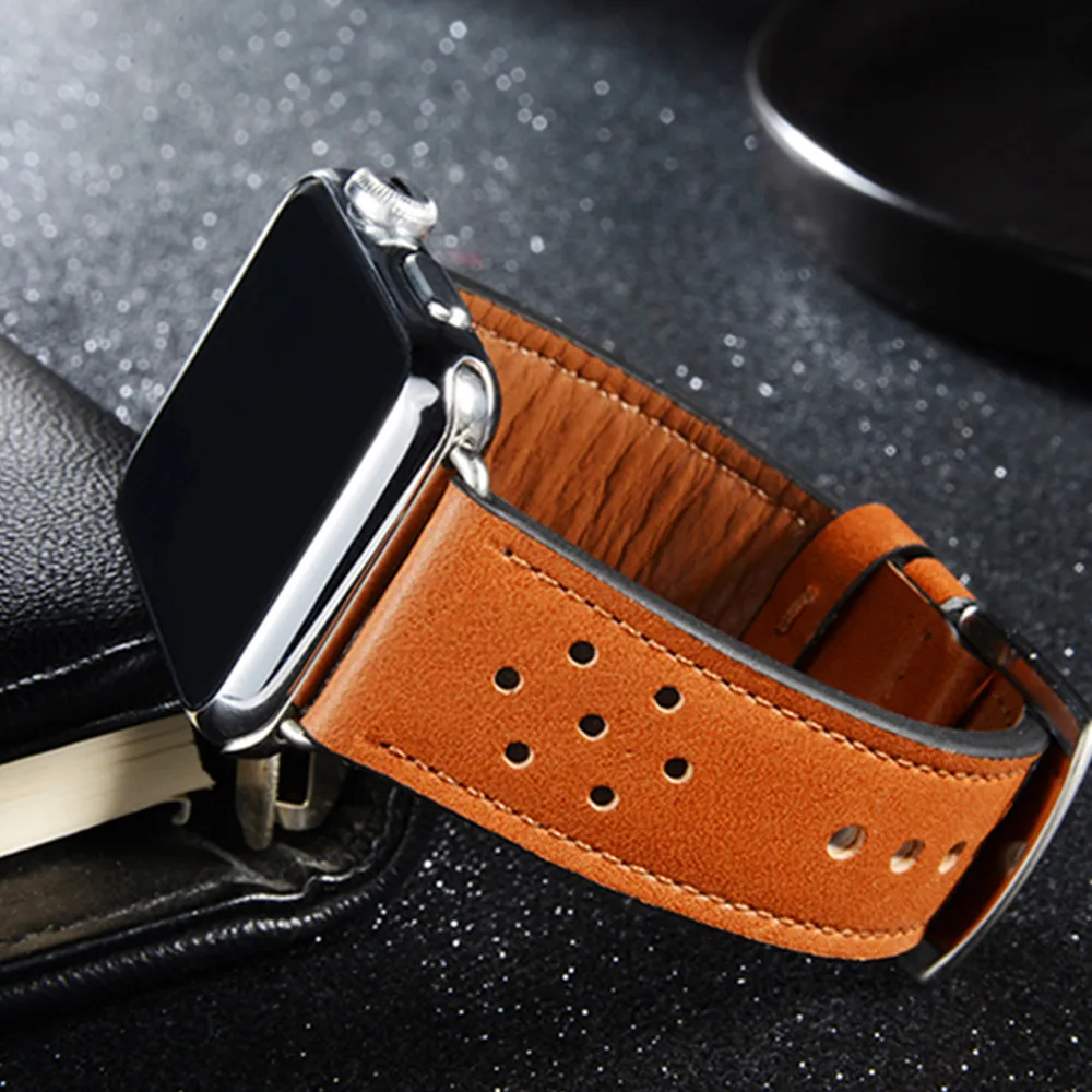Watch Band for Apple 42mm 38mm Vintage Genuine Leather Belt Bracelet Replacement Wristband iWatch Series 3 2 1 Strap | Наручные часы