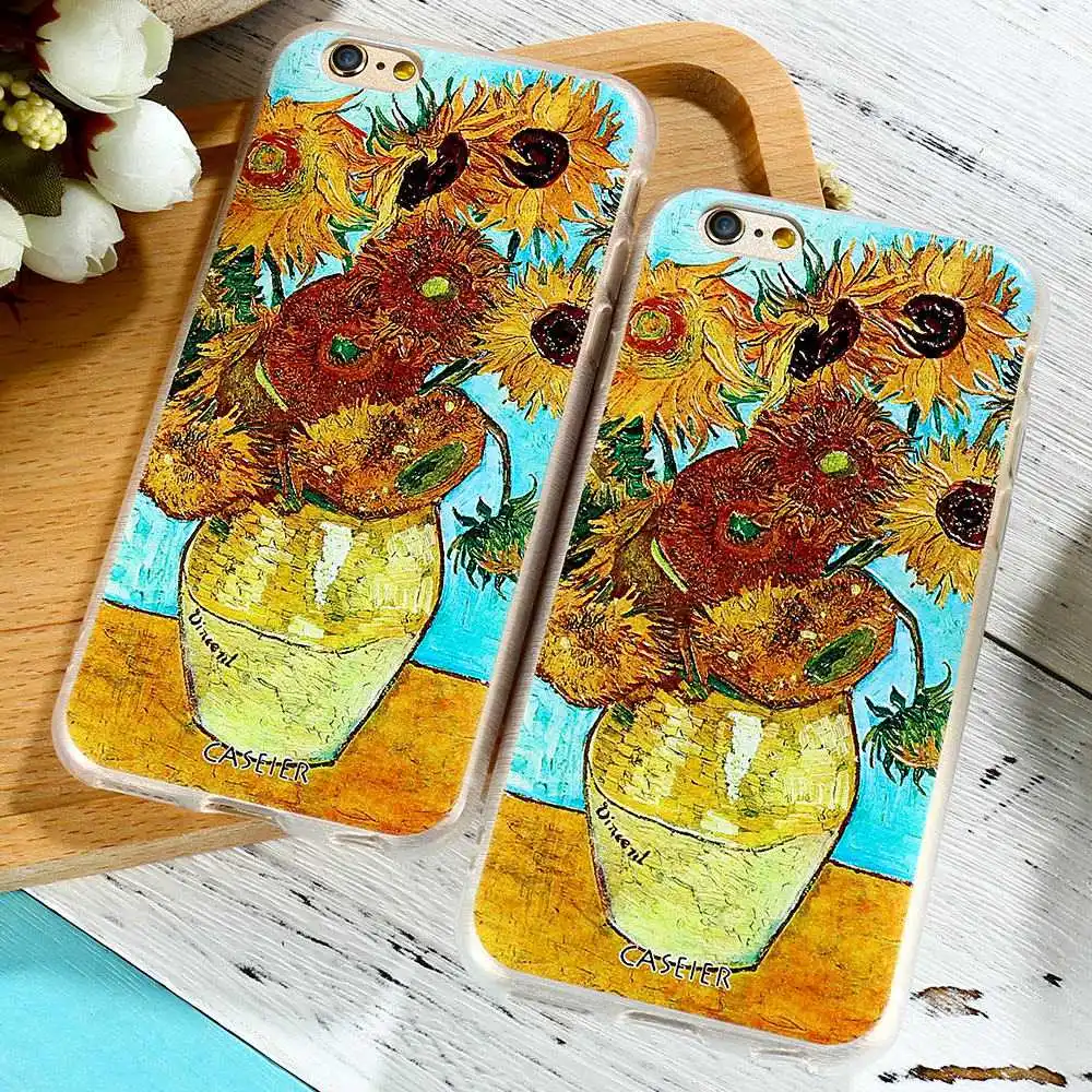 CASEIER 3D рельефный чехол для телефона с подсолнухом iPhone X Plus мягкие чехлы из ТПУ 5S 6 6s