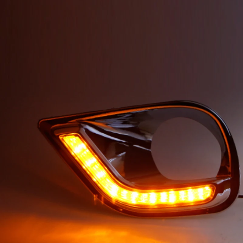 DRL для Toyota RAV4 RAV 4 2013 2014 2015 2016 LED дневные ходовые огни Противотуманные фары крышка