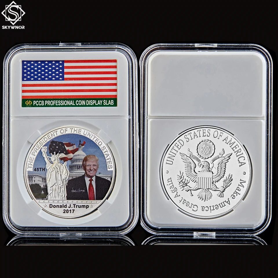 

Gold/Silver Coin USA 45th President Donald Trump Coin US White House The Statue of Liberty Freedom Collectible Coin