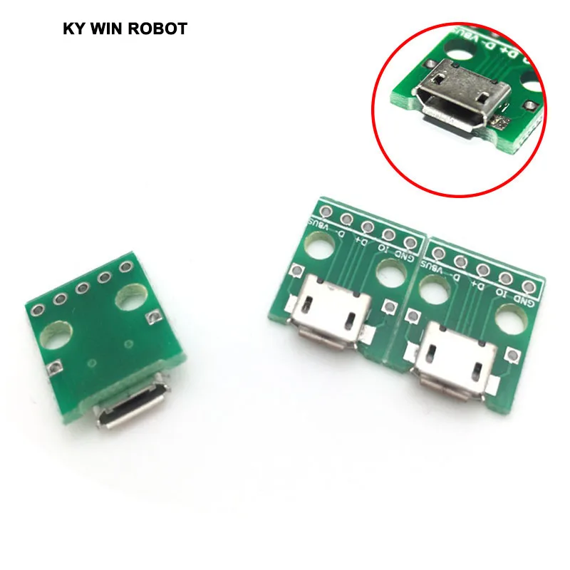 5 шт. микро USB DIP адаптер 5pin гнездовой разъем конвертер печатной платы типа в pinboard 2