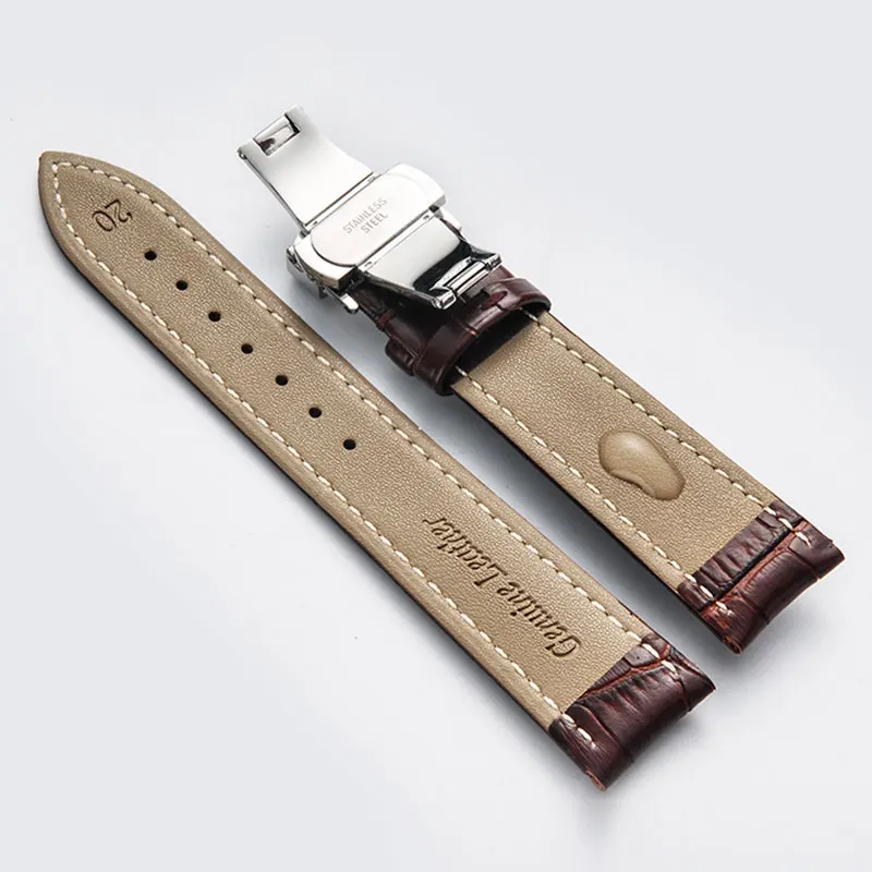 Ремешок для часов с застежкой бабочкой браслет Croco Grain Pulseira Размер 14 16 18 19 20 21 22 24
