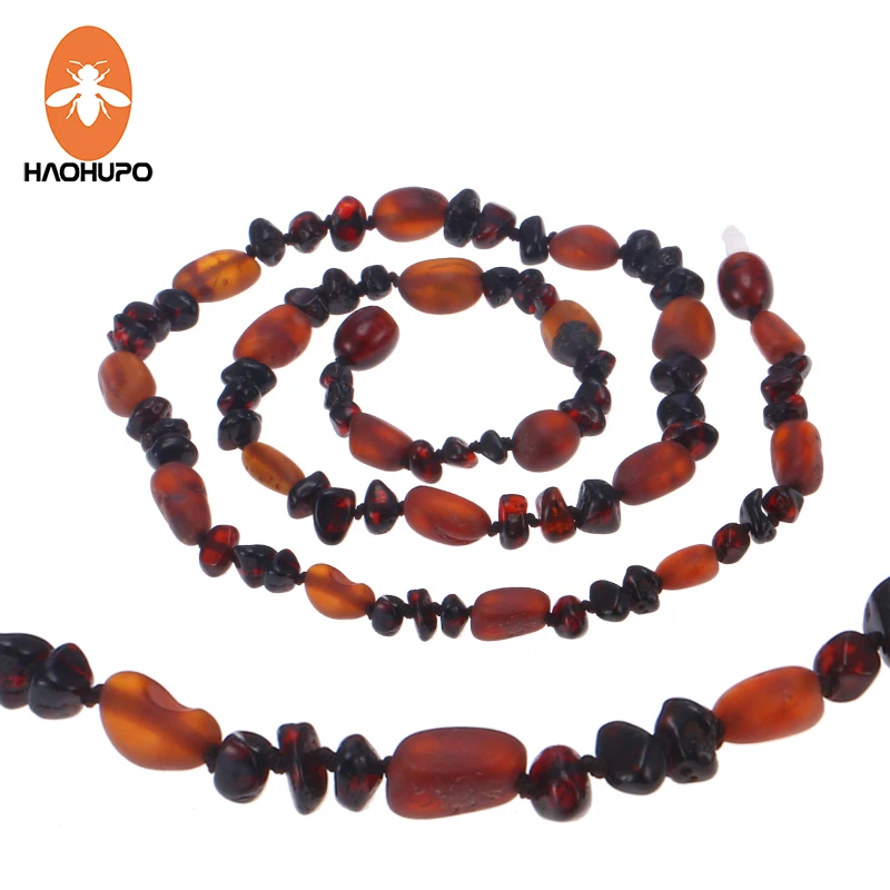 

HAOHUPO Women Amber Teething Necklace for baby Oval Amber Jewelry Natural Baltic Ambar Beads Female Necklace Party Birthday Gift