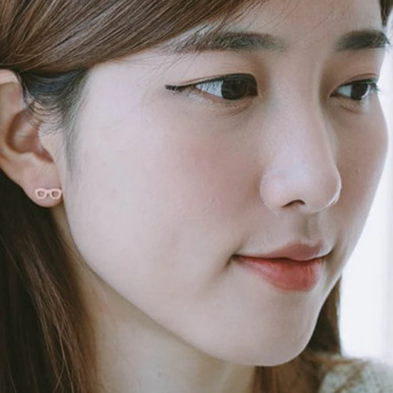 Модные Позолоченные Серебряные серьги гвоздики для очков подростков|fashion stud