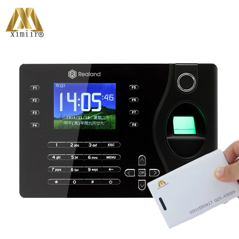 

Hot Sale Biometric Fingerprint Time Recording 125KHz RFID Card Time Attendance System A-C081 Realand Support P2P Cloud Service