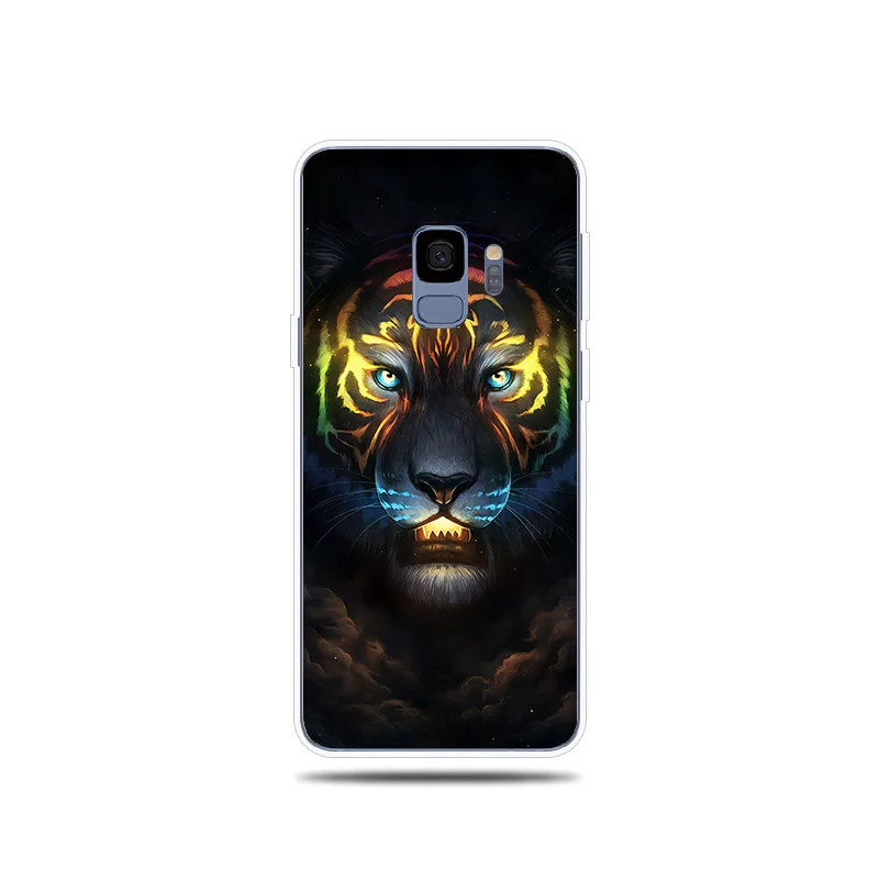 Тигром львом сатиновая юбка-американка силиконовый чехол для samsung Galaxy S5 S6 S7 край S8