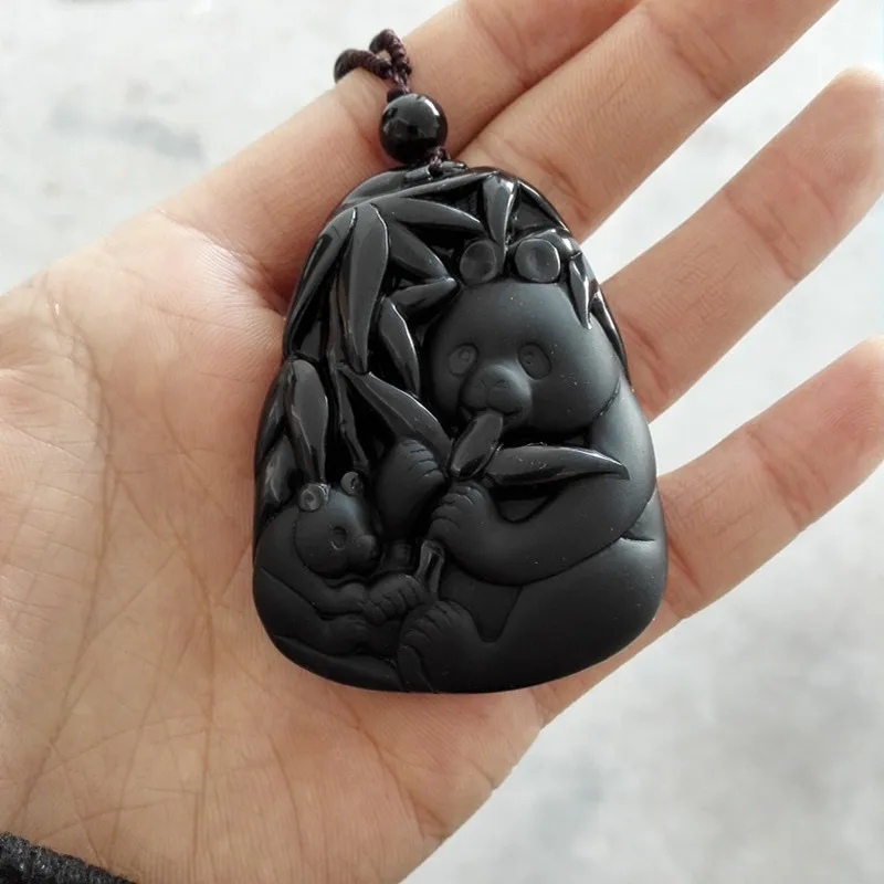 Из натурального прозрачного камня черный carved резной талисман с Буддой кулон ожерелье для женщин мужчин Подвески Ювелирные изделия