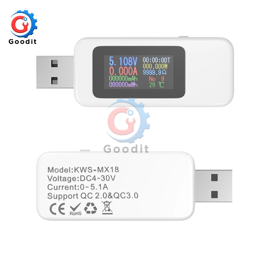 10 в 1 USB Тестер DC Цифровой вольтметр Amperimetro Напряжение Ток Амперметр детектор Банк