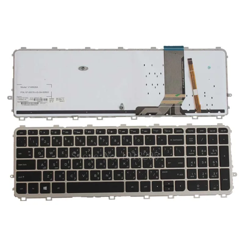 

NEW Arabic laptop keyboard for HP pavilion 15-J 15T-J 15Z-J 15-J000 15t-j000 15z-j000 15-j151sr Series silver with backlight