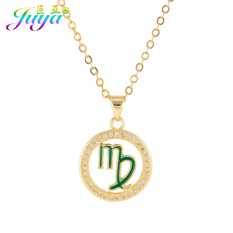 New Year's Gift Micro Paved Zircon Sagittarius Symbol Suspensions With Gold Chains Zodiac Constellation Pendant Necklace | Украшения и
