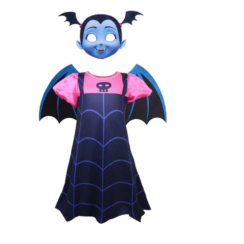 2pcs51210 Платье для маленьких девочек Vampirina vestidos, Рождественский костюм принцессы для детей, детская одежда, детские маскарадные платья Маленькая девочка на Хэллоуин - Цвет: 2pcs51210