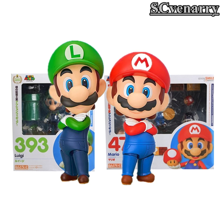 Super Mario Bros Рисунок игрушки Марио 473 Luigi 393 с Жаба гриб Goomba призрак пуля модель куклы