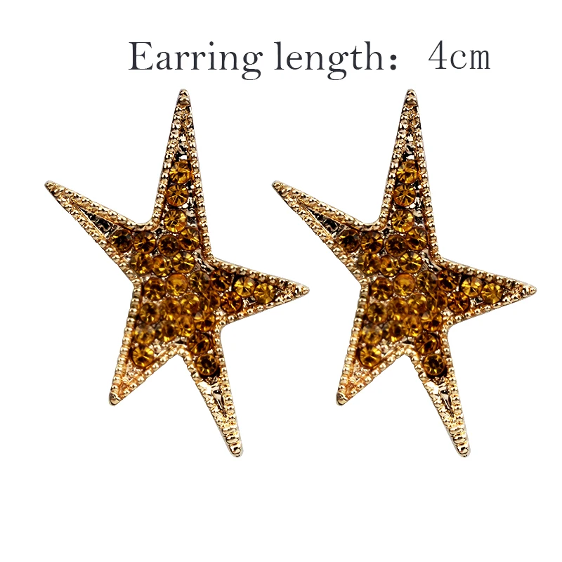 Gold color stars earrings ear stud women | Украшения и аксессуары
