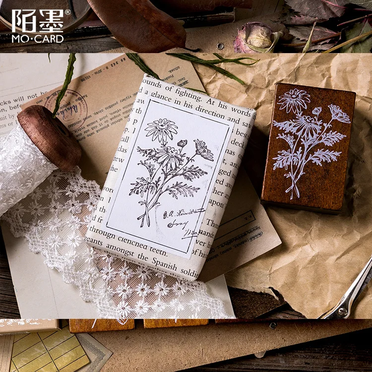 

TUNACOCO Plant Tree Series Stamp Inkpad Seal Signet Montain Stamps for Bullet Journal DIY Crafts Qt1710127