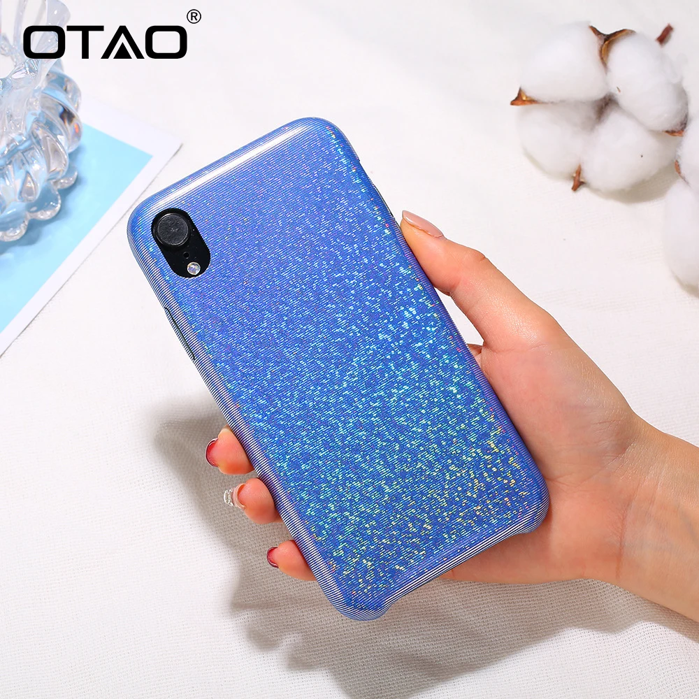 OTAO Новый чехол с блестками для iPhone 8 7 Plus 6 6s X XS MAX XR градиент Сияющий Чехол plus шок