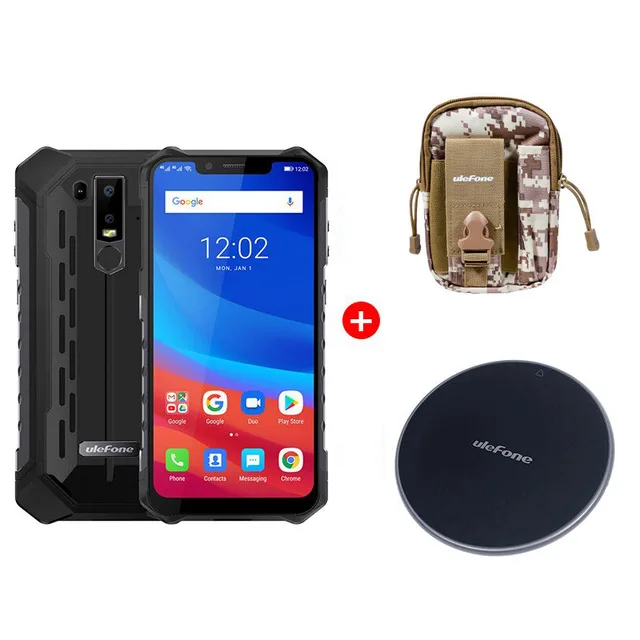Black add bag UF002 Ulefone Armor 6E IP68 Водонепроницаемые мобильные телефоны Android 9,0 6," Helio P70 4G+ 64G Face ID NFC Беспроводная зарядка прочный смартфон - Цвет: Black add bag UF002