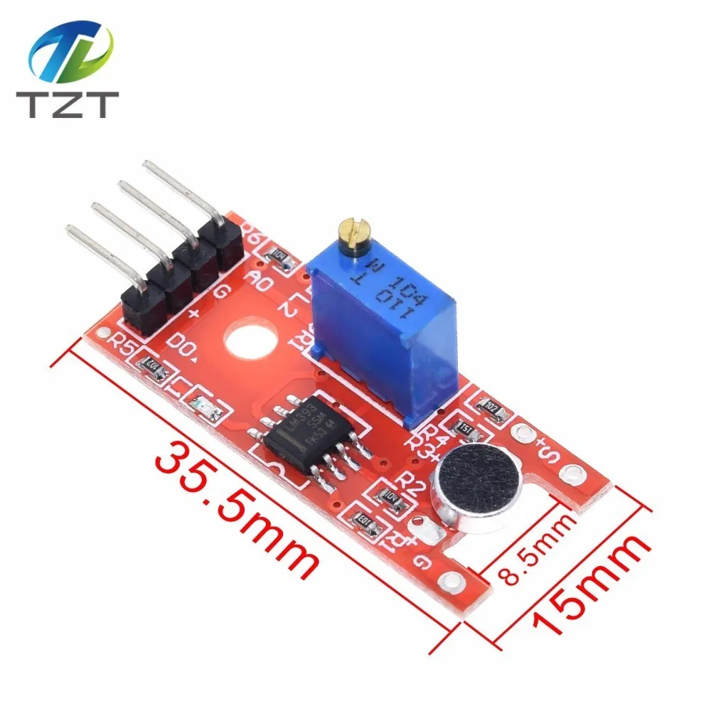 TZT микрофон голосовой звуковой сенсорный модуль для Arduino аналоговый цифровой выходной датчик s KY-038