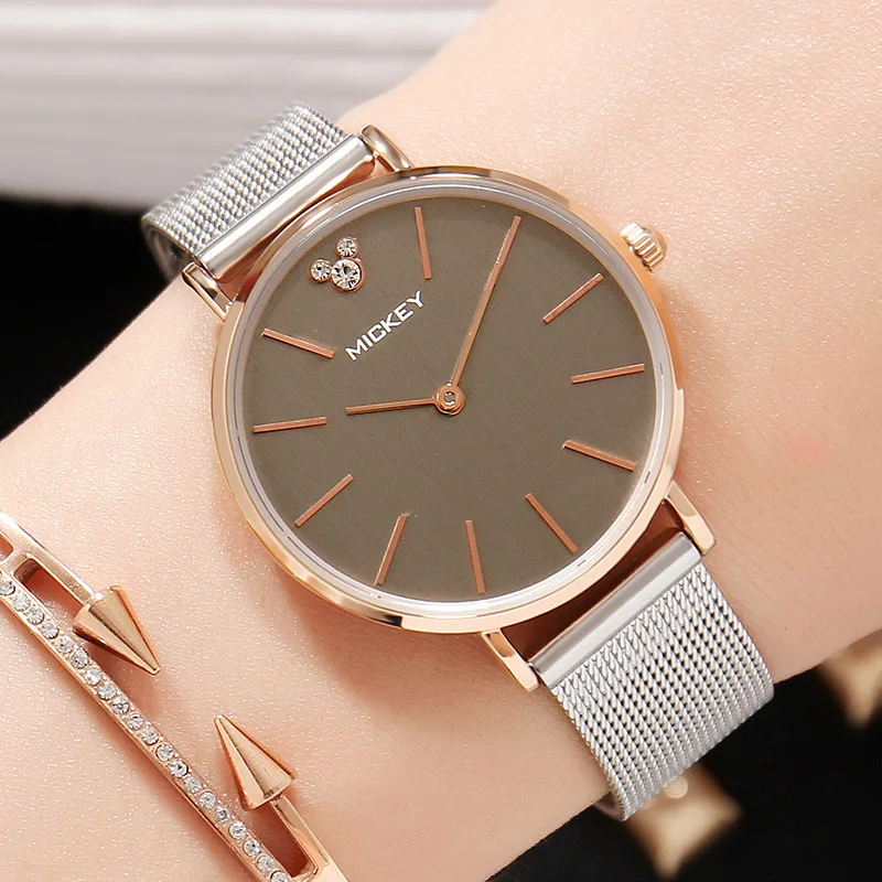 Высококачественные 100% оригинальные часы из нержавеющей стали Disney Mickey Mouse Мужские