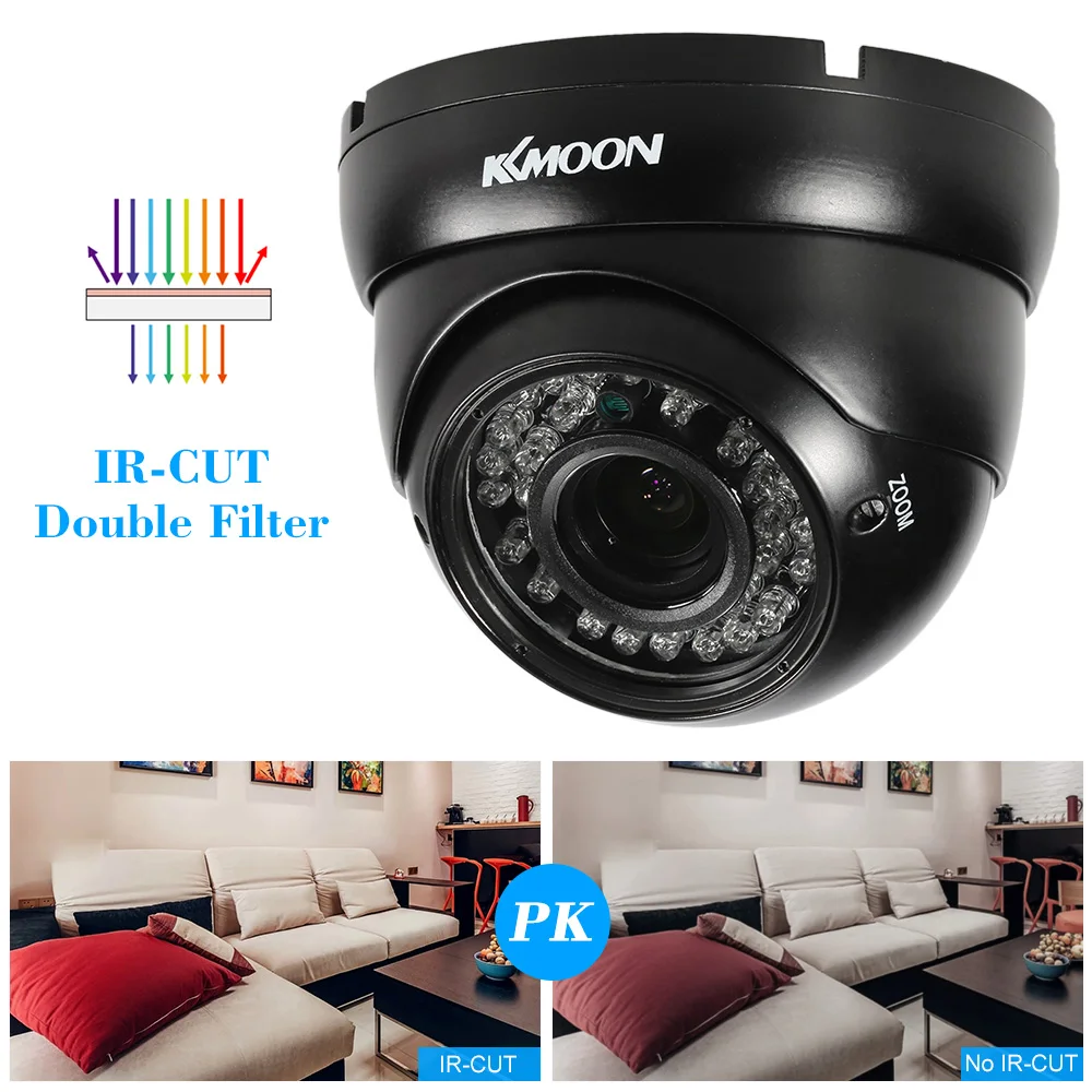 KKmoon 1080P AHD купольная камера видеонаблюдения 2 8 ~ 12 мм ручной зум варифокальный