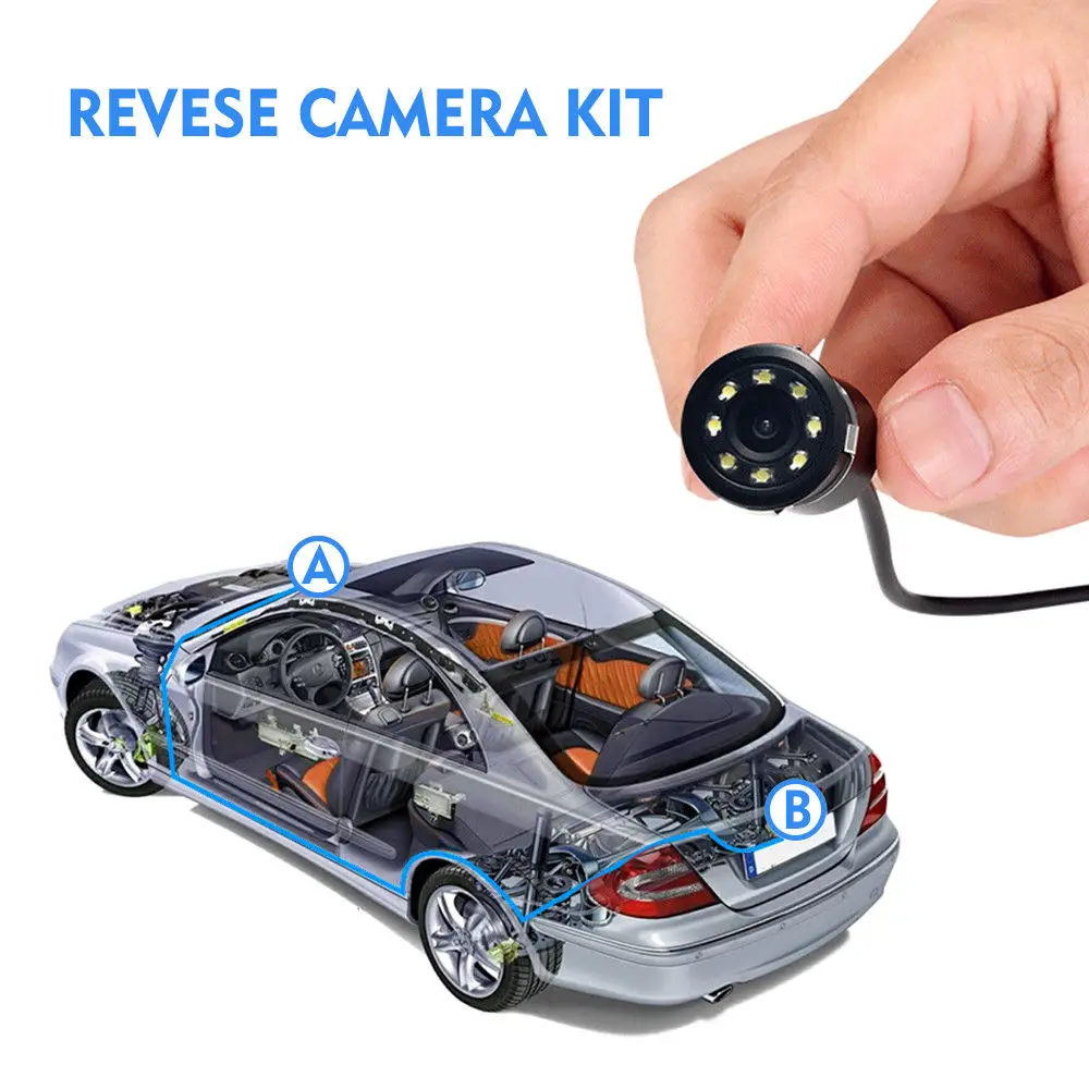 Автомобильная камера заднего вида IR парковочная ночного видения 8LED