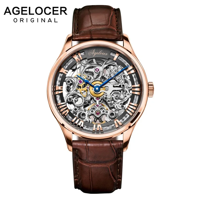 5401D2 AGELOCER, номер, спортивный дизайн, швейцарские часы, мужские часы, лучший бренд класса люкс, Montre Homme, часы для мужчин, автоматические часы со скелетом - Цвет: 5401D2