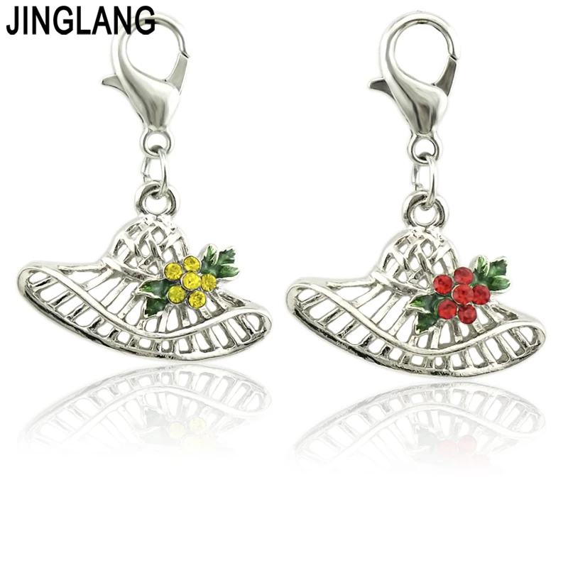 

JINGLANG Antique Silver Plated hat Charms Pendants for Jewelry Making Bracelet Findings Accessories 50 Pcs